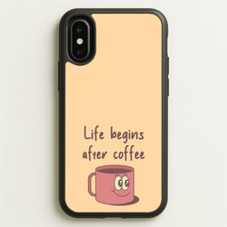 Life Begins After Coffee - Aesthetic Quote  - Aesthetic Quote Phone Case for iPhone X / XS