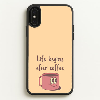 Life Begins After Coffee - Aesthetic Quote  - Aesthetic Quote Phone Case for iPhone XS Max