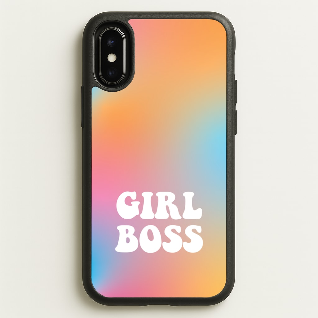 Girl Boss - Aesthetic Quote  - Aesthetic Quote Phone Case for iPhone X / XS