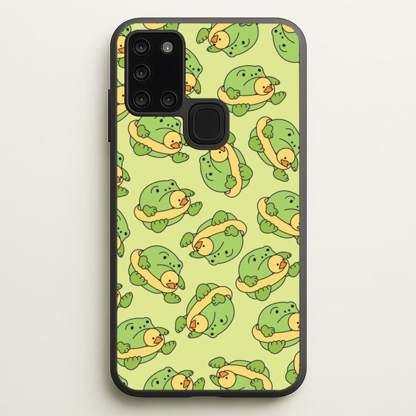 Frog Pattern - Plushy  - Plushy Phone Case for Galaxy A21s