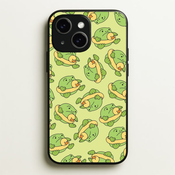 Frog Pattern - Plushy  - Plushy Phone Case for iPhone 15