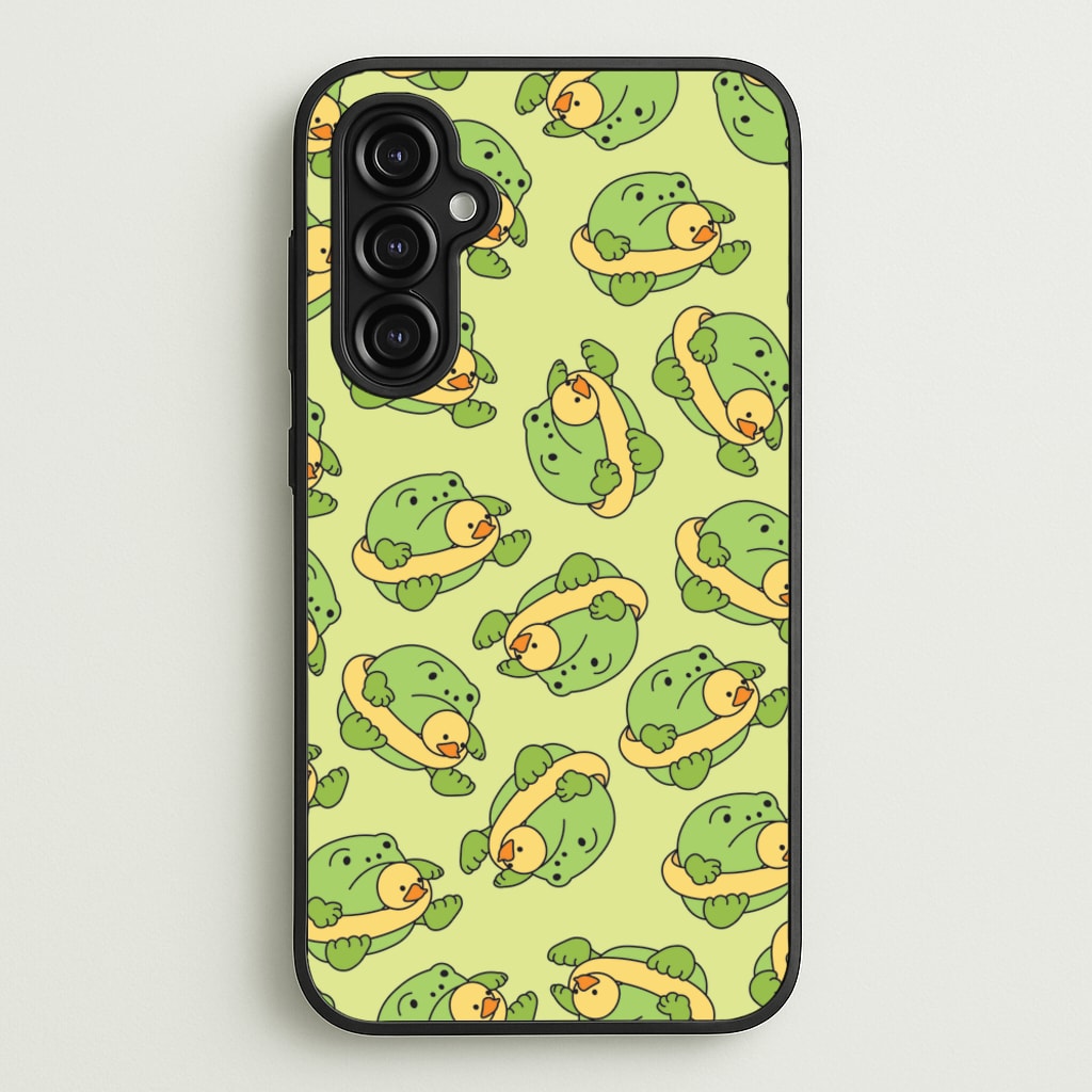 Frog Pattern - Plushy  - Plushy Phone Case for Galaxy A14
