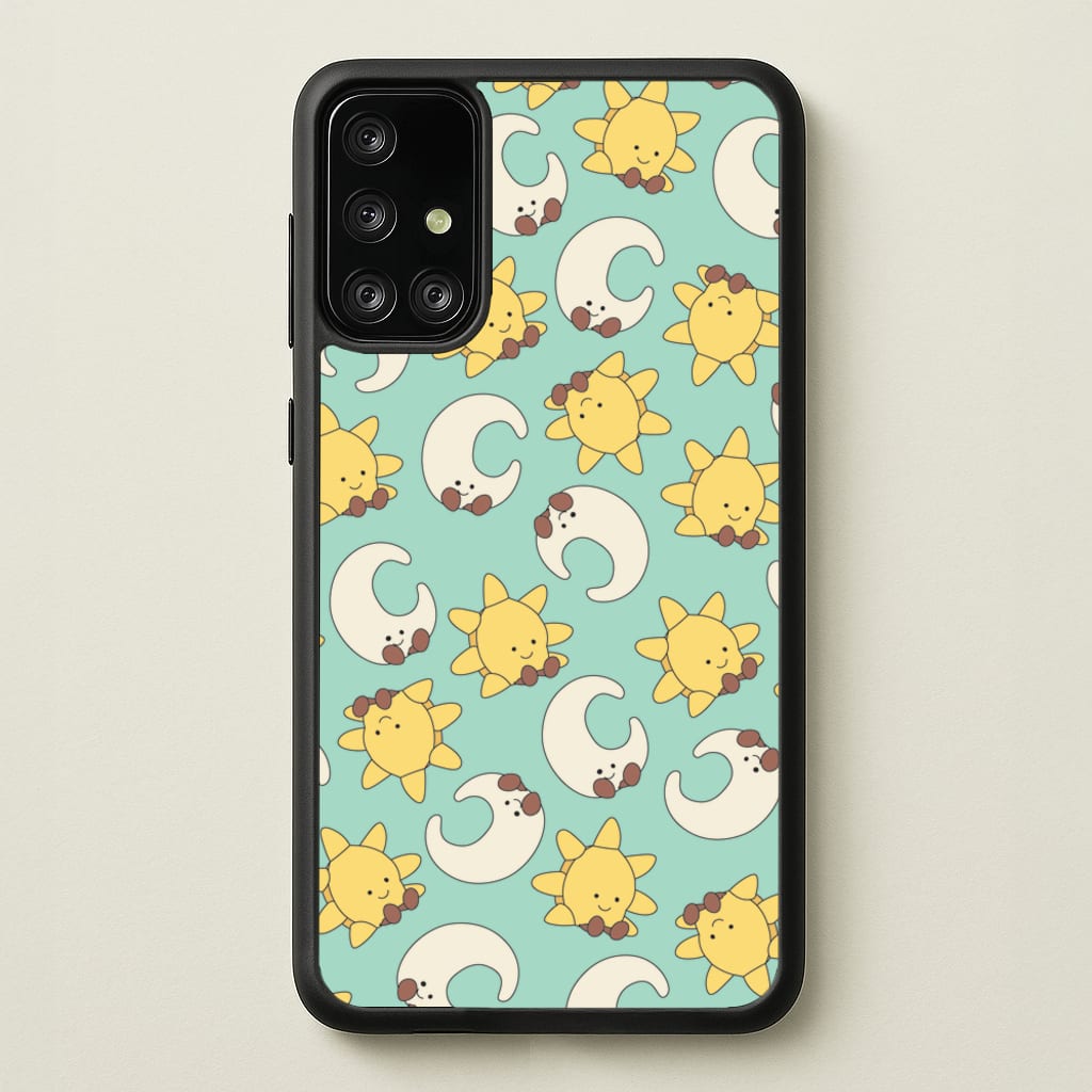 Stars And Moon Pattern - Plushy  - Plushy Phone Case for Galaxy A71