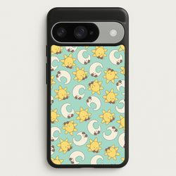 Stars And Moon Pattern - Plushy Phone Case for Google Pixel 10 / 10 Pro