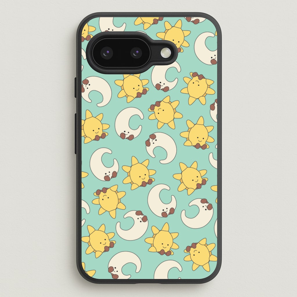 Stars And Moon Pattern - Plushy  - Plushy Phone Case for Google Pixel 9a