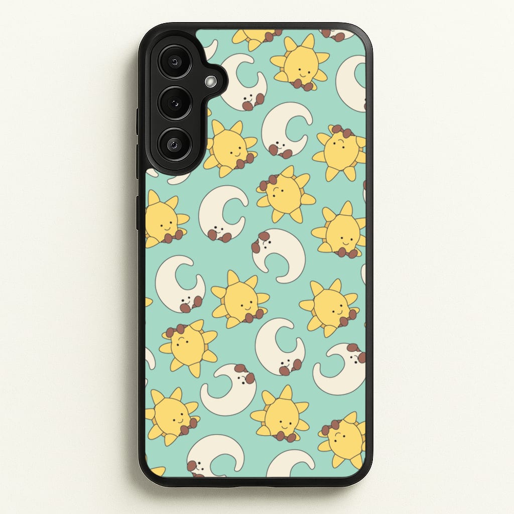 Stars And Moon Pattern - Plushy  - Plushy Phone Case for Galaxy A34