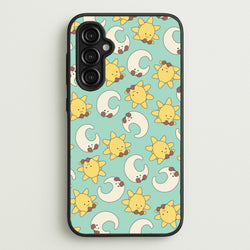 Stars And Moon Pattern - Plushy  - Plushy Phone Case for Galaxy A14