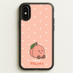 Peach Pattern  - Plushy Phone Case for iPhone X / XS
