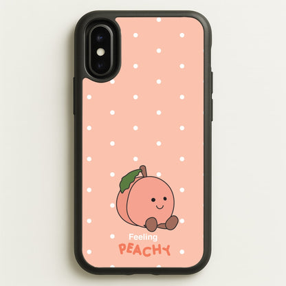 Peach Pattern  - Plushy Phone Case for iPhone X / XS