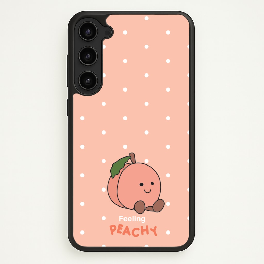 Peach Pattern  - Plushy Phone Case for Galaxy S23 Plus