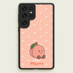 Peach Pattern  - Plushy Phone Case for Galaxy S23 Ultra