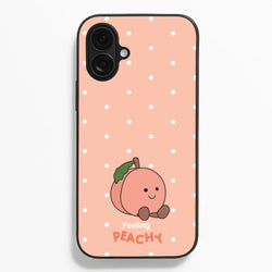 Peach Pattern  - Plushy Phone Case for iPhone 16 Plus