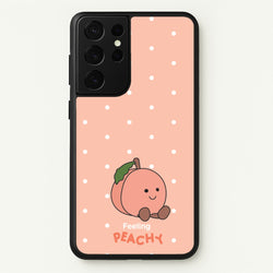 Peach Pattern  - Plushy Phone Case for Galaxy S21 Ultra