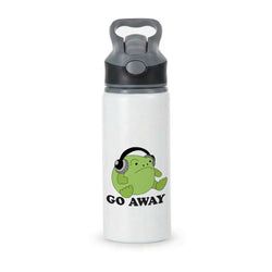 Go Away Grumpy Frog  Active Water Bottle - Black