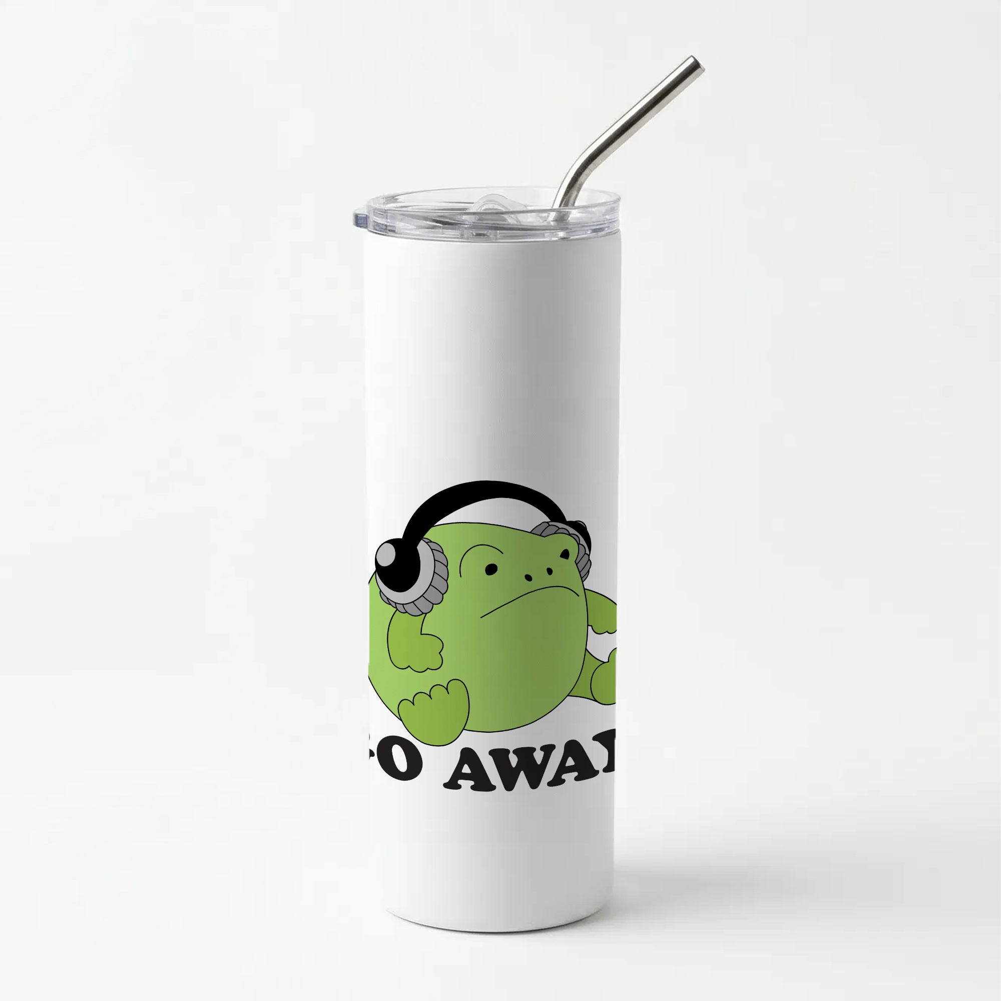 Go Away Grumpy Frog  Skinny Tumbler