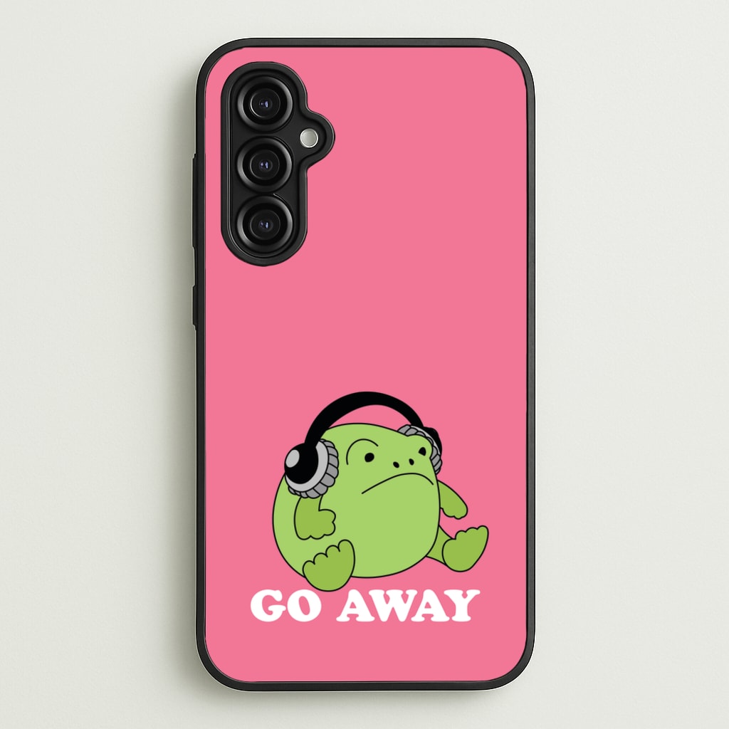 Go Away Grumpy Frog   - Plushy Phone Case for Galaxy A14