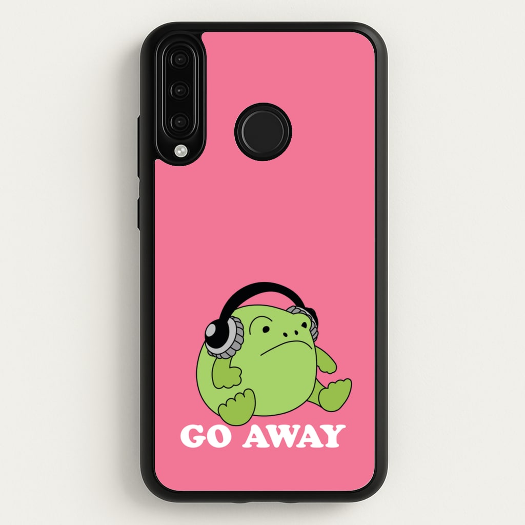 Go Away Grumpy Frog   - Plushy Phone Case for Huawei P30 Lite