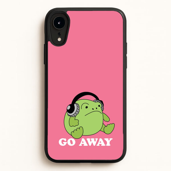 Go Away Grumpy Frog   - Plushy Phone Case for iPhone XR