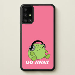 Go Away Grumpy Frog   - Plushy Phone Case for Galaxy A71