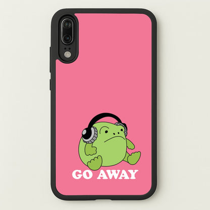 Go Away Grumpy Frog   - Plushy Phone Case for Huawei P20