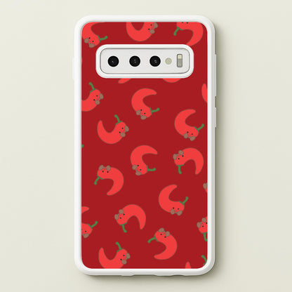 Red Chilli Pattern  - Plushy Phone Case for Galaxy S10