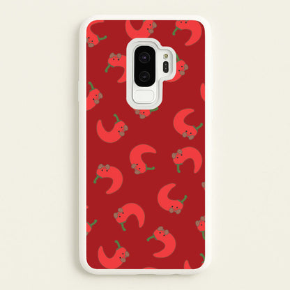 Red Chilli Pattern  - Plushy Phone Case for Galaxy S9 Plus