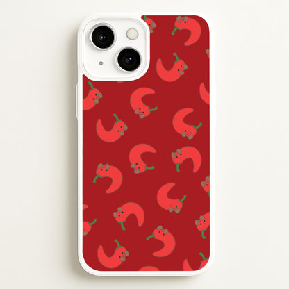 Red Chilli Pattern  - Plushy Phone Case for iPhone 13 Mini