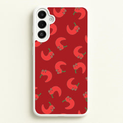 Red Chilli Pattern  - Plushy Phone Case for Galaxy A34
