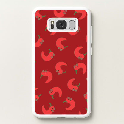 Red Chilli Pattern  - Plushy Phone Case for Galaxy S8