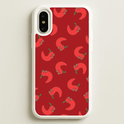 Red Chilli Pattern  - Plushy Phone Case for iPhone X / XS