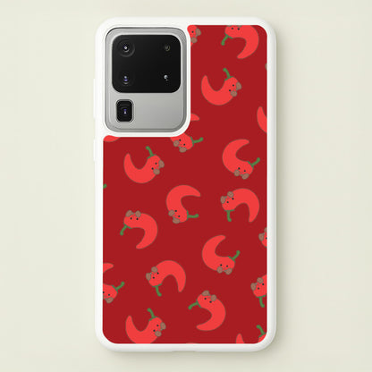 Red Chilli Pattern  - Plushy Phone Case for Galaxy S20 Ultra