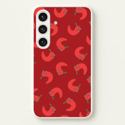 Red Chilli Pattern  - Plushy Phone Case for Galaxy S24