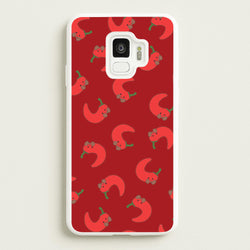 Red Chilli Pattern  - Plushy Phone Case for Galaxy S9