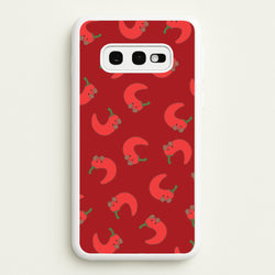Red Chilli Pattern  - Plushy Phone Case for Galaxy S10e