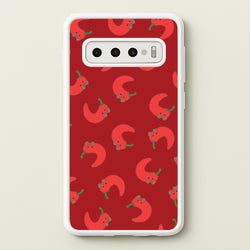 Red Chilli Pattern  - Plushy Phone Case for Galaxy S10 Plus