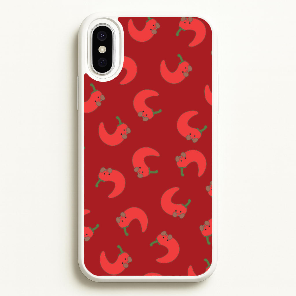 Red Chilli Pattern  - Plushy Phone Case for iPhone XS Max