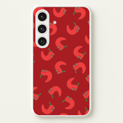 Red Chilli Pattern  - Plushy Phone Case for Galaxy S25