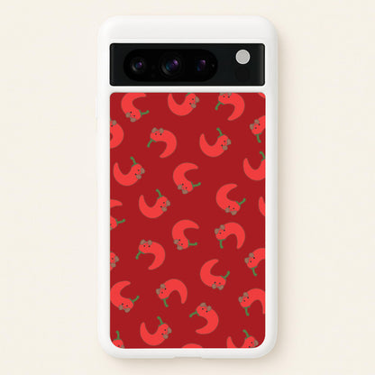Red Chilli Pattern  - Plushy Phone Case for Google Pixel 8 Pro