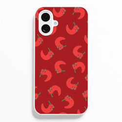 Red Chilli Pattern  - Plushy Phone Case for iPhone 16 Plus