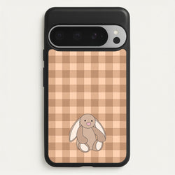 Bunny Checkered Pattern  - Plushy Phone Case for Google Pixel 9 Pro XL