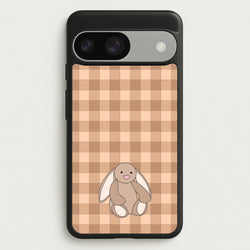 Bunny Checkered Pattern  - Plushy Phone Case for Google Pixel 9 / 9 Pro