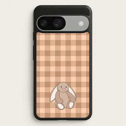 Bunny Checkered Pattern  - Plushy Phone Case for Google Pixel 9 / 9 Pro