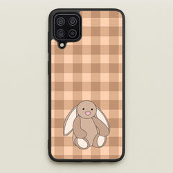 Bunny Checkered Pattern  - Plushy Phone Case for Galaxy A12
