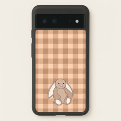 Bunny Checkered Pattern  - Plushy Phone Case for Google Pixel 6