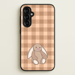 Bunny Checkered Pattern  - Plushy Phone Case for Galaxy A54
