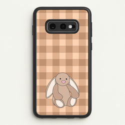 Bunny Checkered Pattern  - Plushy Phone Case for Galaxy S10e