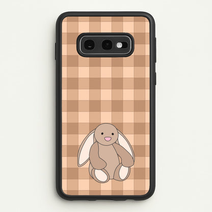 Bunny Checkered Pattern  - Plushy Phone Case for Galaxy S10e