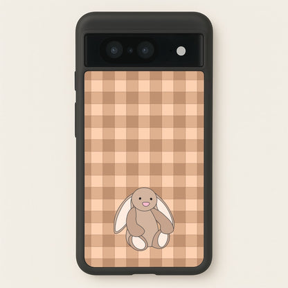 Bunny Checkered Pattern  - Plushy Phone Case for Google Pixel 8