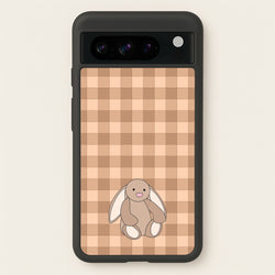 Bunny Checkered Pattern  - Plushy Phone Case for Google Pixel 8 Pro