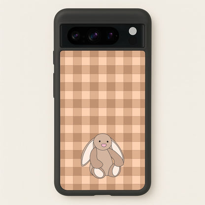 Bunny Checkered Pattern  - Plushy Phone Case for Google Pixel 8 Pro